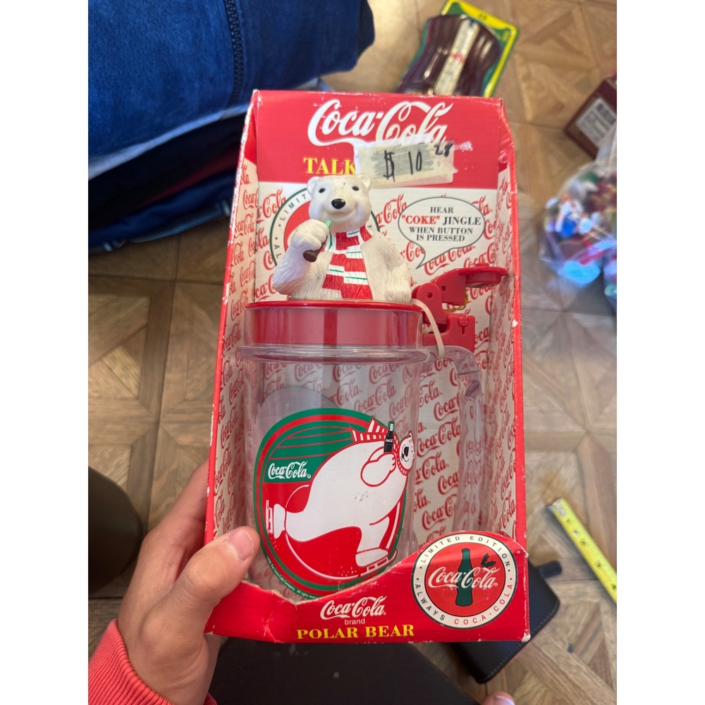 Vintage 1998 Coca-Cola Talking Mug Polar Bear Limited Edition Jingle Funomenon 3